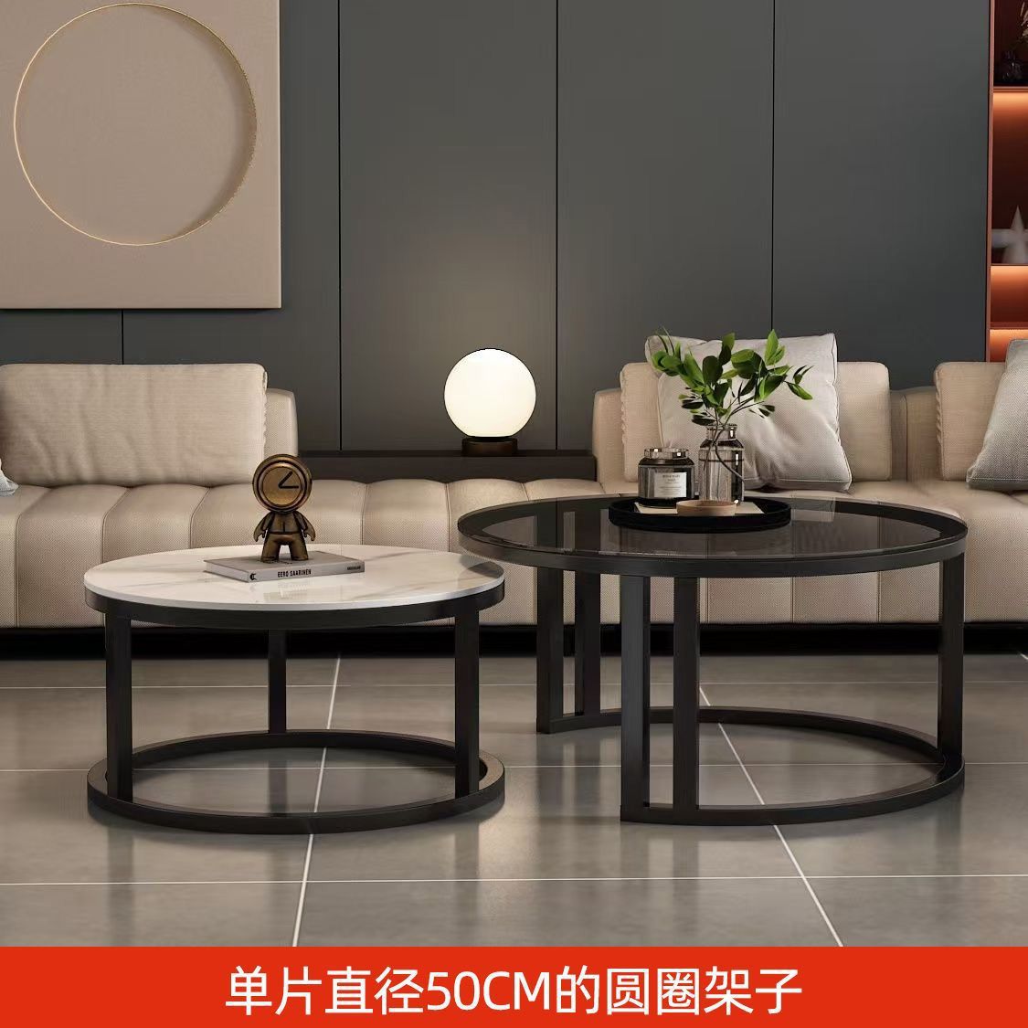 Sala de estar de mesa de mesa de roca 2025 nuevo estilo de red doméstica minimalista lujoso sensación de alto nivel de mesa de té redonda plegable pequeña casa
