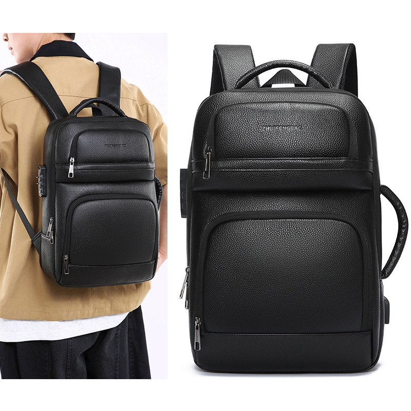 New Korean-style men's large-capacity backpack for cross-border trade, suitable for commuting and as a simple business casual laptop bag