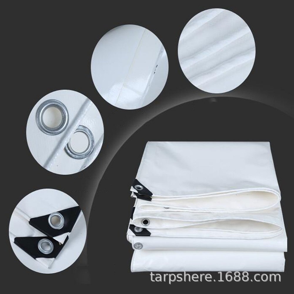 白色轻型PVC防水篷布货场盖布 耐寒防雨油布阻燃刀刮布三防油布