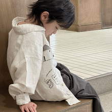 253148儿童韩版时尚休闲洋气百搭宽松长袖衬衫外套