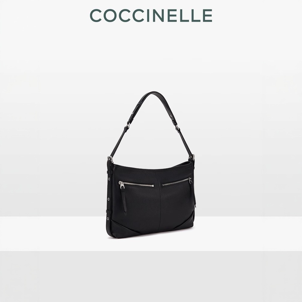Coccinelle New Genuine Leather Women's Handbag Top Grain Cowhide Shoulder Bag Large Capacity Fashion Underarm Bag Motorcycle Bag - Thumbnail 3