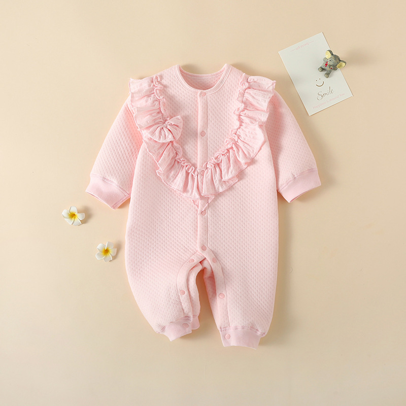 Foreign-style Baby Clothes Baby Girl's Bow Princess Hare Cute Newborn Jompsuit Full Moon Climbing Suit