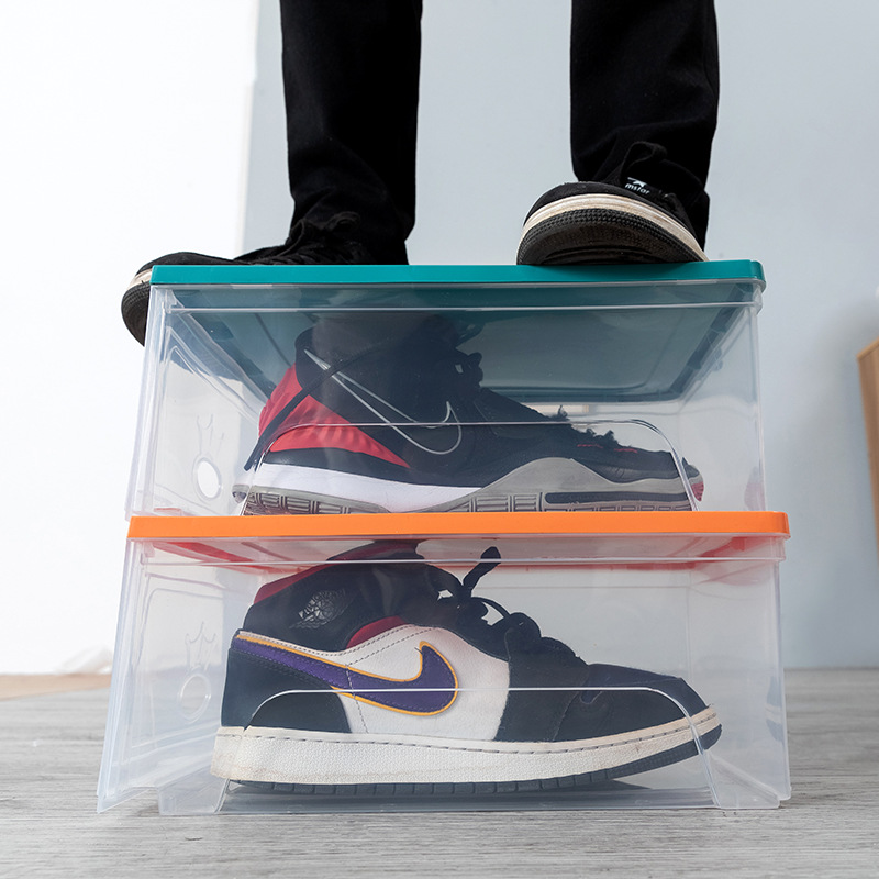 Transparent shoe box pp can be stacked s...
