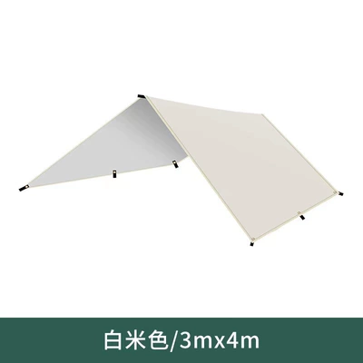 Avtomobil yan çətirləri: Sun Protection Rainproof Camping - off-white-single-piece-34-with-rope-3-8-people