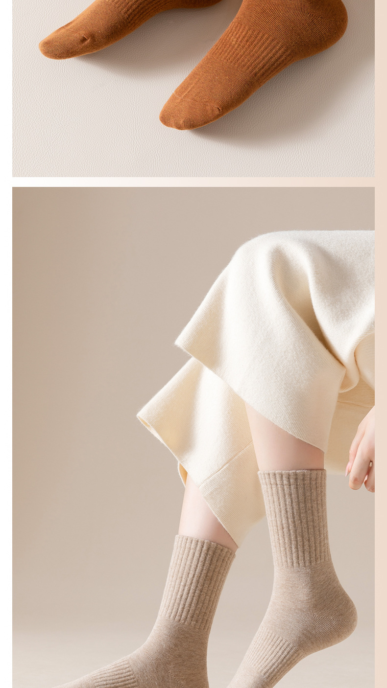 袜子女秋冬长款棉袜女士抗起球运动袜吸汗中筒纯棉批发休闲纯色潮详情39