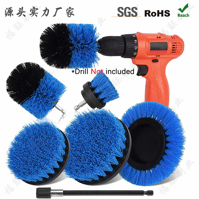 Cross-Border popular electric drill brush 6-Piece Ceramic Tile/Bathtub/wall crevice scrub electric cleaning brush head set Cross-Border popular electric drill brush 6-Piece Ceramic Tile/Bathtub/wall crevice scrub electric cleaning brush head set