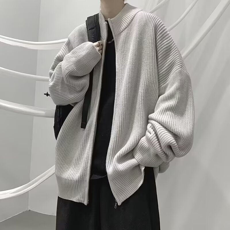 New Style Half-Turtleneck Cardigan Sweater for Men, Winter Loose Casual Lazy Knitwear, Trendy Brand Cardigan Sweater New Style Half-Turtleneck Cardigan Sweater for Men, Winter Loose Casual Lazy Knitwear, Trendy Brand Cardigan Sweater