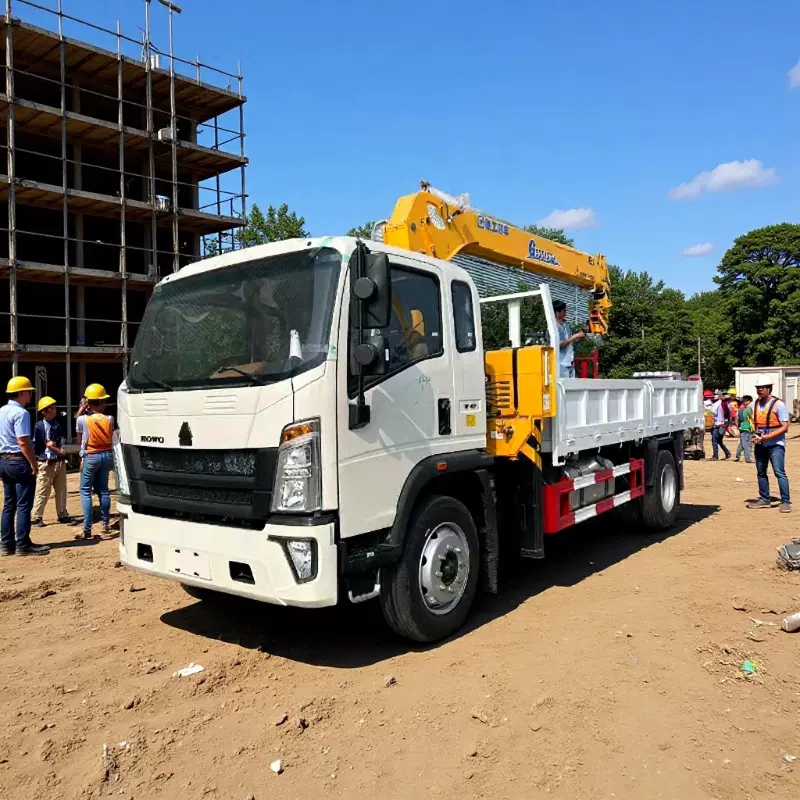 出口塞班岛国三重汽豪沃徐工6.3吨随车吊 HOWO徐工8吨随车起重机