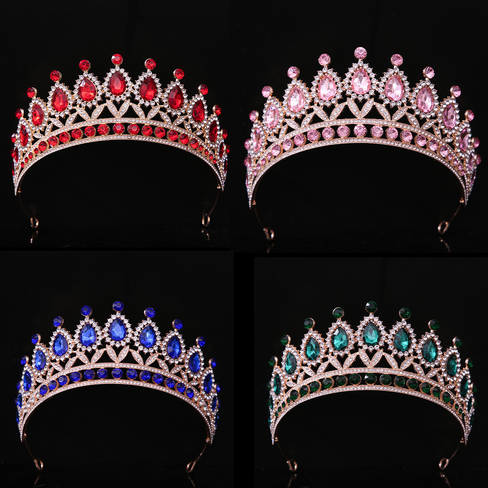 Nuevo tocado de novia, corona barroca, corona de diamantes de imitación de cristal, diadema, accesorios para el cabello de boda, accesorios para el cabello