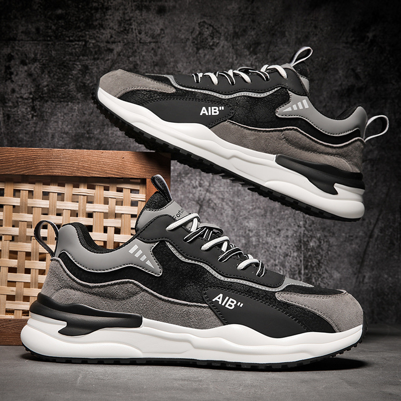 Agam hombre zapatos de cuero transpirables de otoño zapatos casuales para hombre para correr zapatos de moda de alto paddy