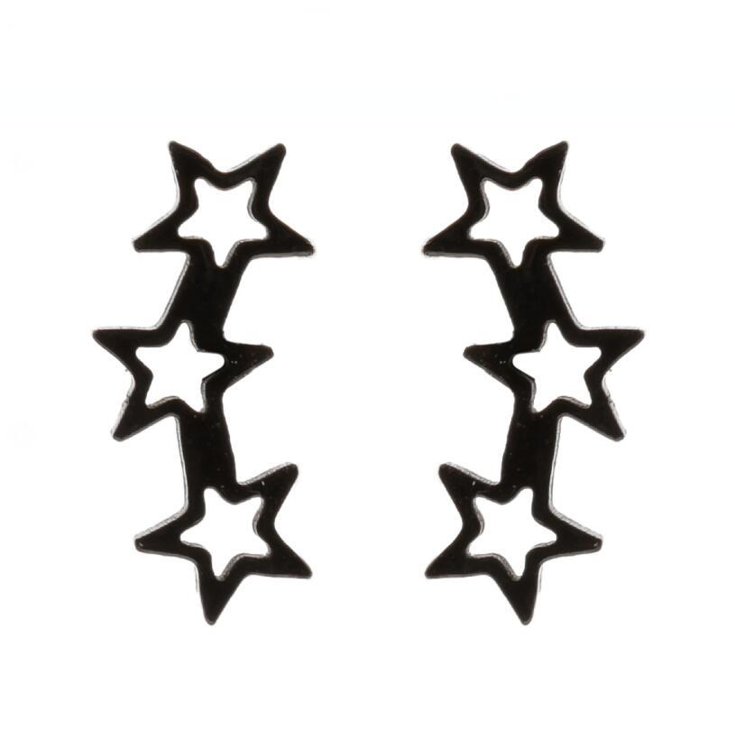 Ear Studs Classification PVD Coated Real Gold Plated Star Spider Notes Stainless Steel Retro Waterproof Non Tarnish Ear Studs
