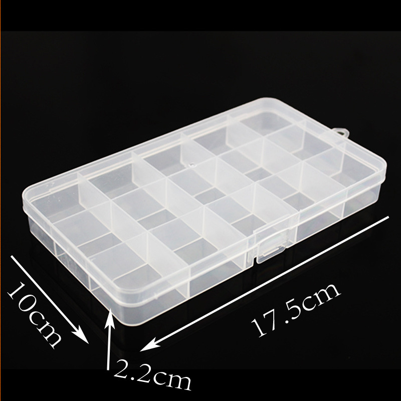 24-rejilla de plástico translúcido caja de almacenamiento multi-rejilla de escritorio caja de almacenamiento de artículos diversos DIY rejilla de uñas caja de la joyería de Ventas Directas