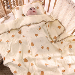 110*1104 four-layer marshmallow children's quilt colorful cotton ins style baby gauze bath towel multi-functional blanket