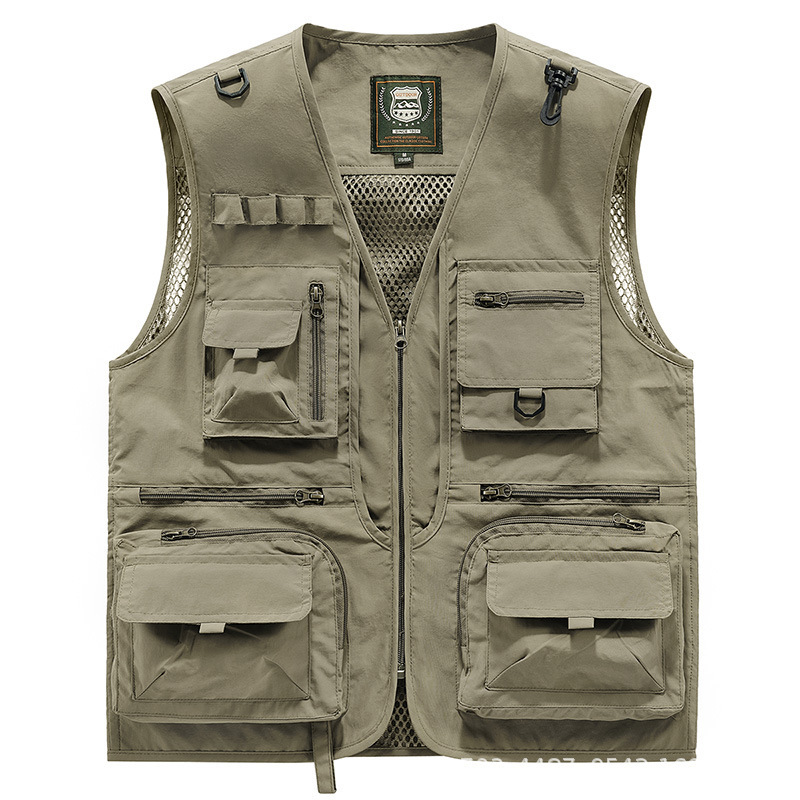 High-End Workwear Photography Vest with Logo Printing, Outdoor Workwear, Fishing Media Event Vest, Multi-Pocket Tactical Vest High-End Workwear Photography Vest with Logo Printing, Outdoor Workwear, Fishing Media Event Vest, Multi-Pocket Tactical Vest