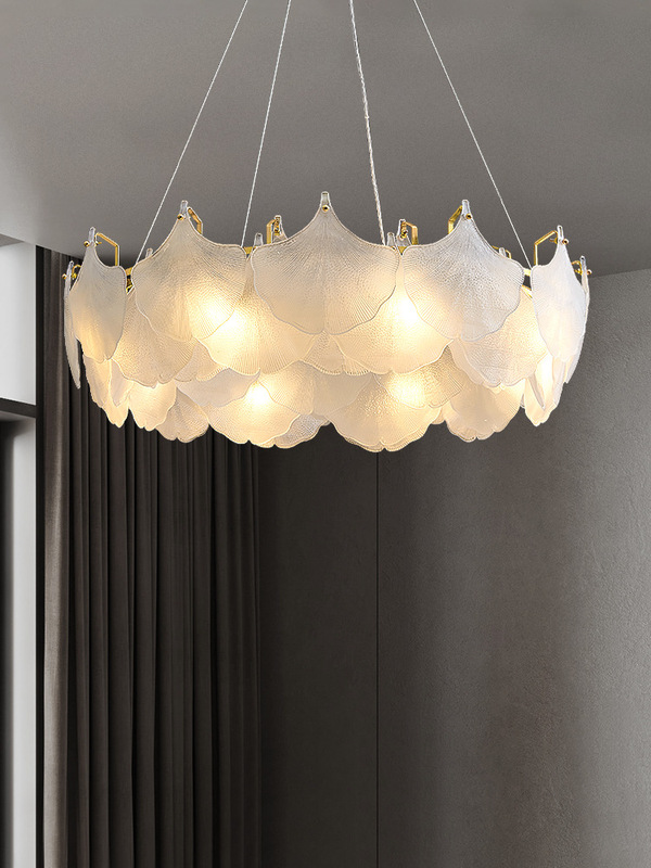 Living Room Chandelier Modern Minimalist Designer Creative Art Glass Ginkgo Leaf Dining Room Light Light Luxury Living Room Light