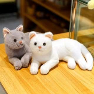 仿真小猫咪公仔儿童跨境娃娃可爱蓝猫玩偶女孩子生日礼物毛绒玩具