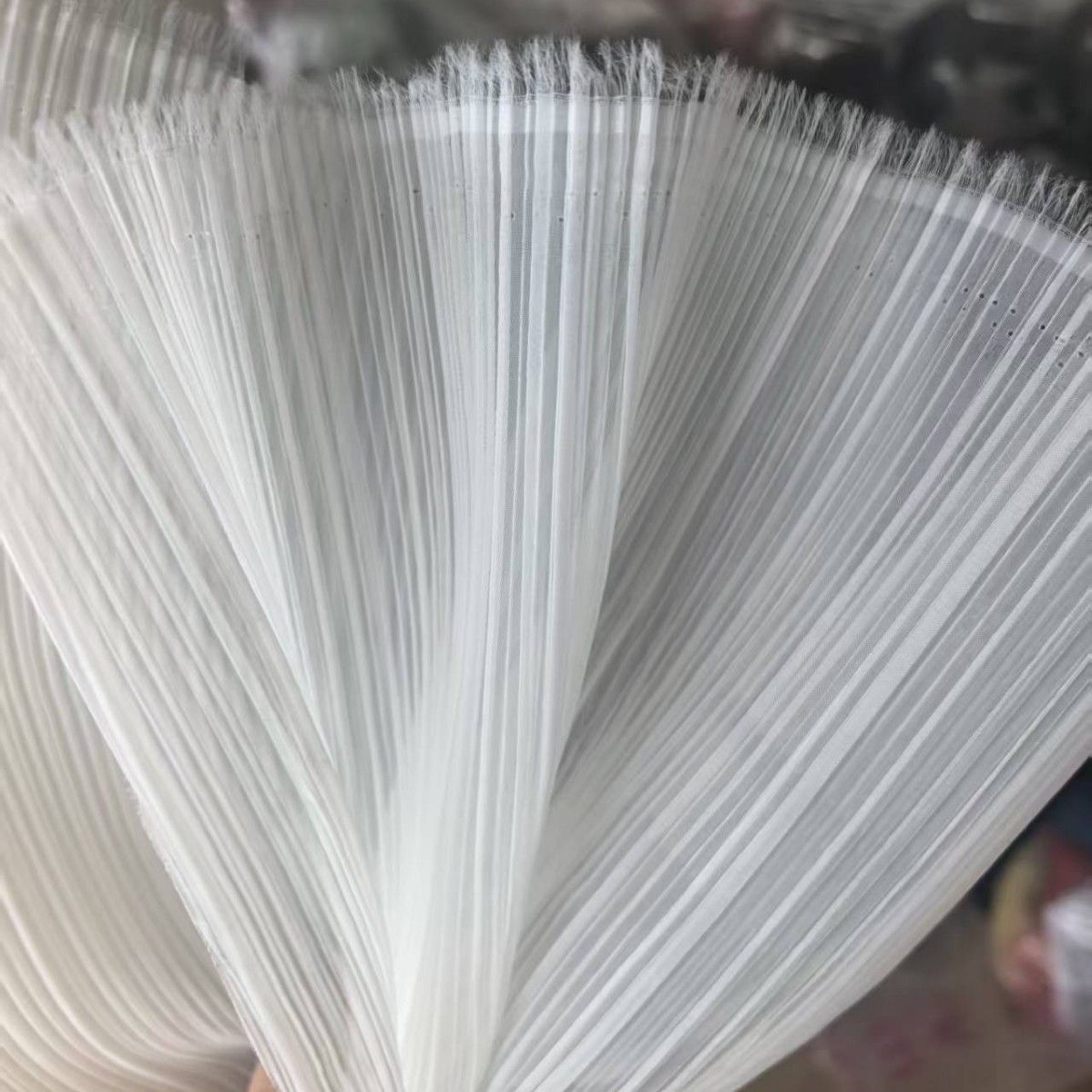 无光风琴纱褶皱欧根纱婚庆花艺道具巨型花手工造型花装饰背景布料