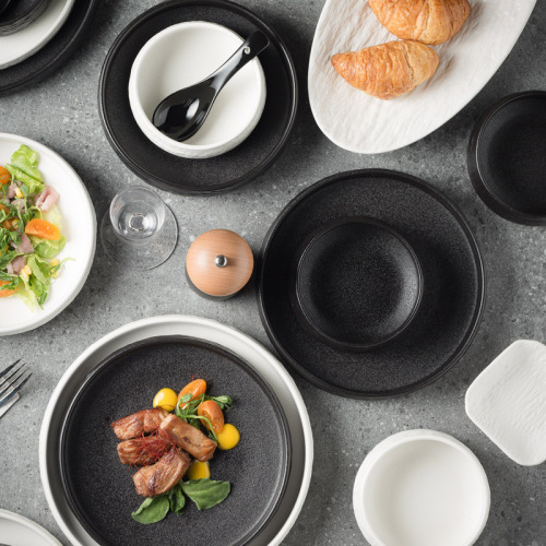 Ceramic tableware set for home use eating bowl plate noodle soup bowl fish plate combination hotel table gift ins wholesale
