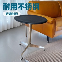 可升降意式木制小圆桌 银色金属升降杆 可固定任意高度 质量保证