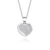 Scandinavian necklace heart shaped, fashionable accessory, pendant, silver 925 sample, European style