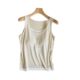 Coconut Oil Yousel Ice Silk Sling Fake Two-piece Home Vest Women's Chest Pad Top One-piece Wear-free Bra Summer