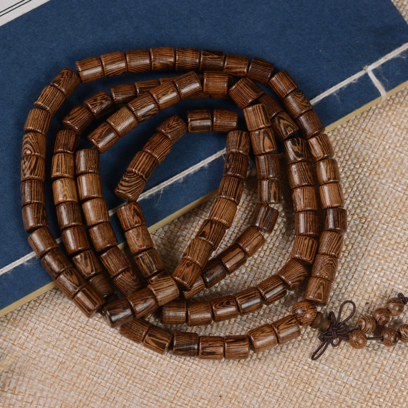 Rosary wooden bracelet, round walnut beads, sizes 6–15 mm, 108‑bead and bracelet options