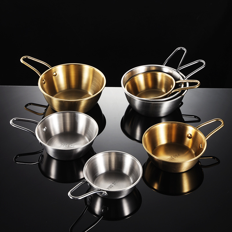 En 304 Stainless Steel Rice Wine Bowl Titanium Plated Gold Multi-Size Children's Bowl with Handle Outdoor Camping suit En 304 Stainless Steel Rice Wine Bowl Titanium Plated Gold Multi-Size Children's Bowl with Handle Outdoor Camping suit