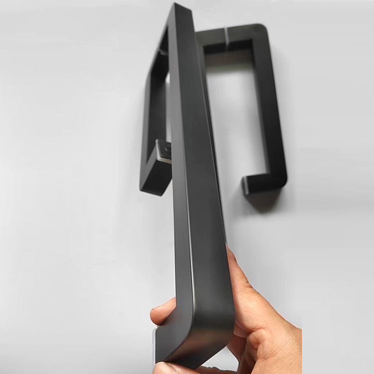Cross-border direct supply of matte black stainless steel shower room door handles rounded corner door handles shower room handles cabinet doors 2