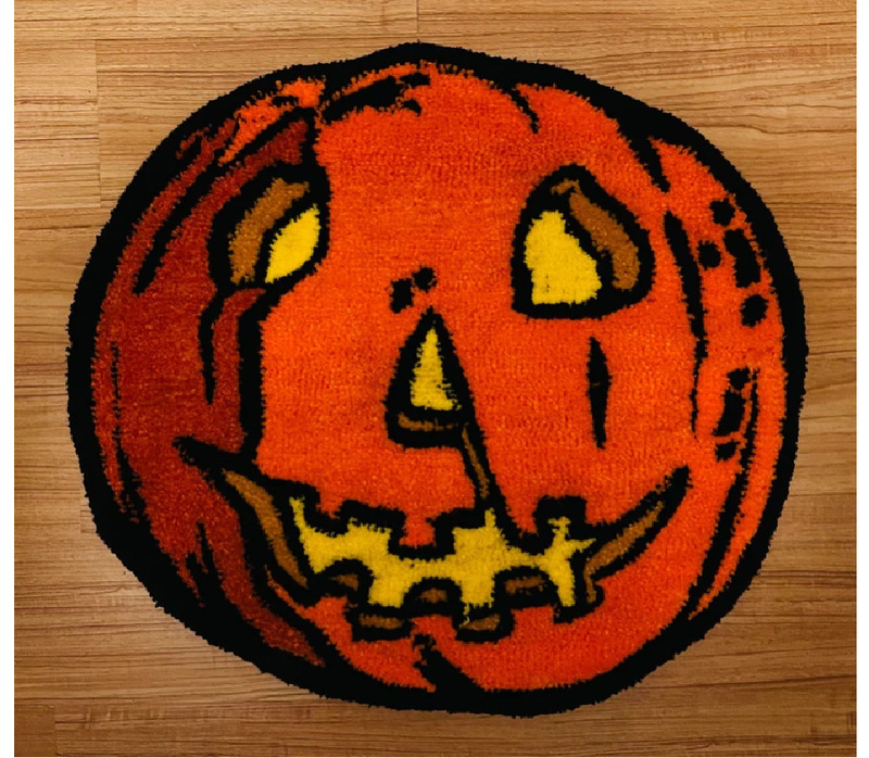 国境を越えたtemuハロウィーンカボチャは、カシミヤの玄関マットのクモの巣装飾マットアマゾンマット卸売りを模倣している|undefined