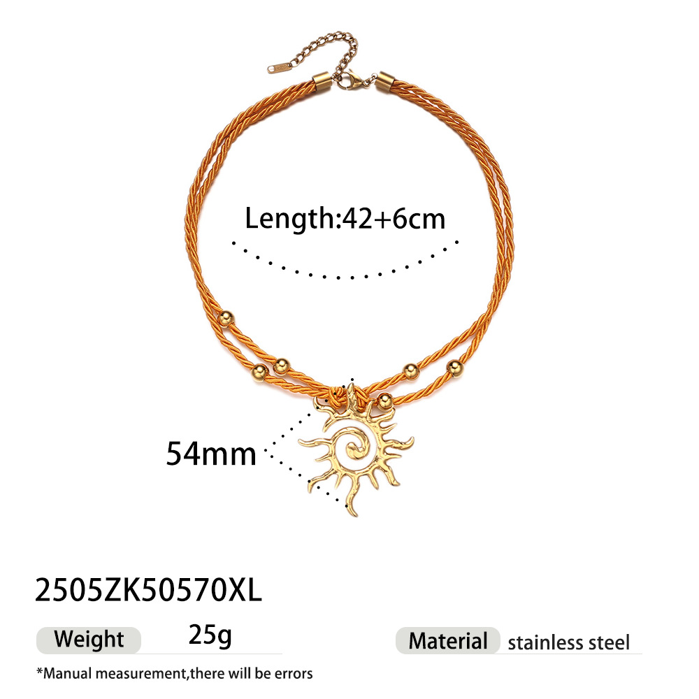 Tena collar de acero inoxidable europeo y americano dulce y fresco estilo chica caliente cuerda trenzada colorida collar de acero de titanio galvanizado joyería femenina que no se desvanece image 10