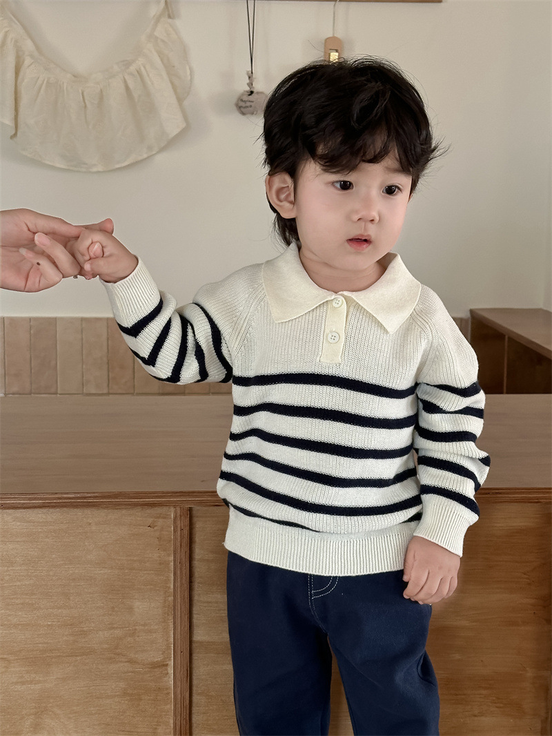Suéter infantil con solapa Jeans Baby2025 ropa de primavera ropa infantil coreana ropa de primavera para niños dos piezas