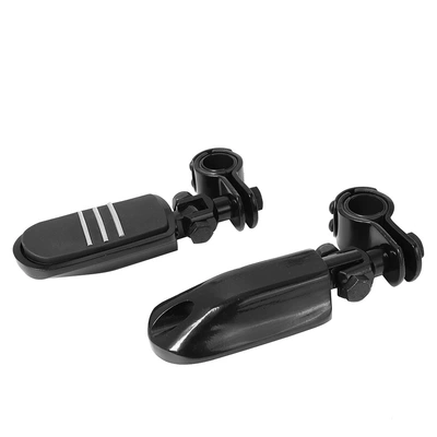 Suitable for Harley Road King Street Glide Modified Aluminum Alloy Footrests Motorcycle Modification Parts (Motorcycle pedals) - 1-pedal-black-small-pedal-ring-black