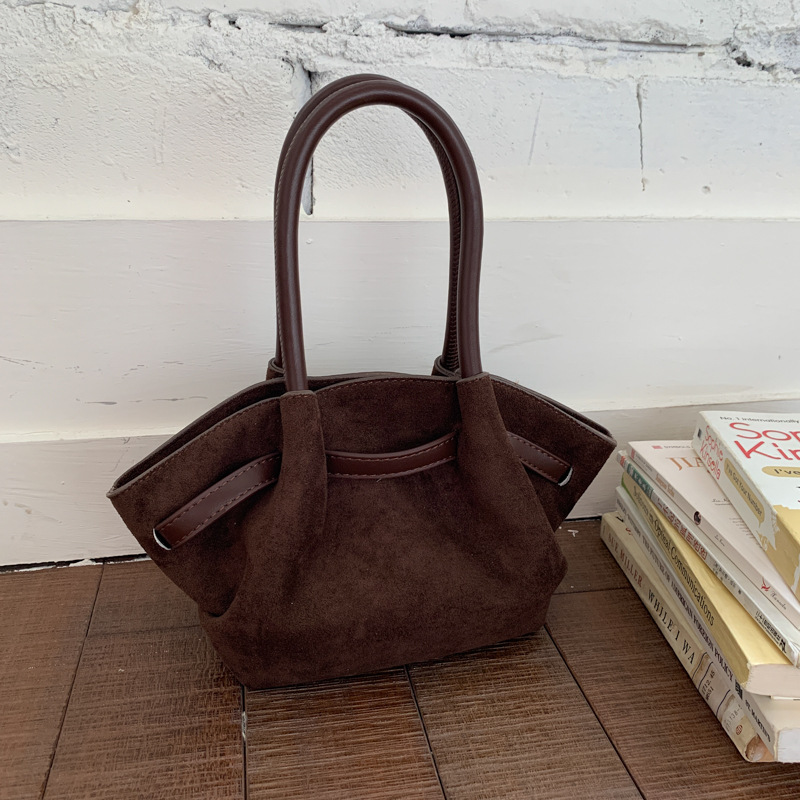 Retro Suede Large-Capacity Frosted Tote Bag for Women 2025 New Fashion Versatile Satchel Armpit Single Shoulder Bag for Women