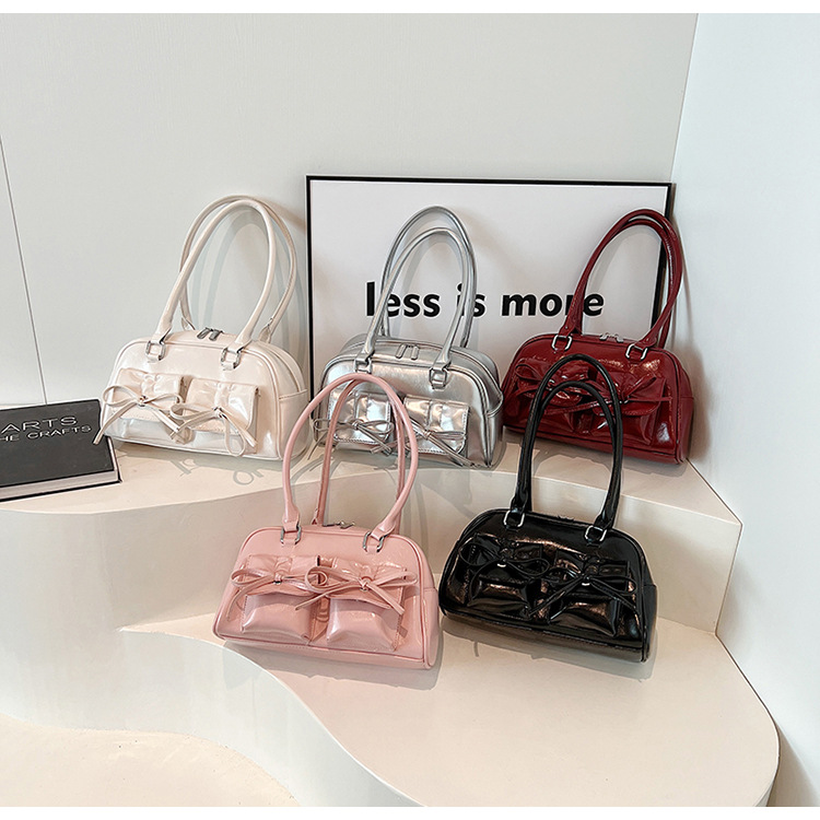 Elegant Women's Ballet Style Shoulder Bag With Bowknot Detail_voghion.com