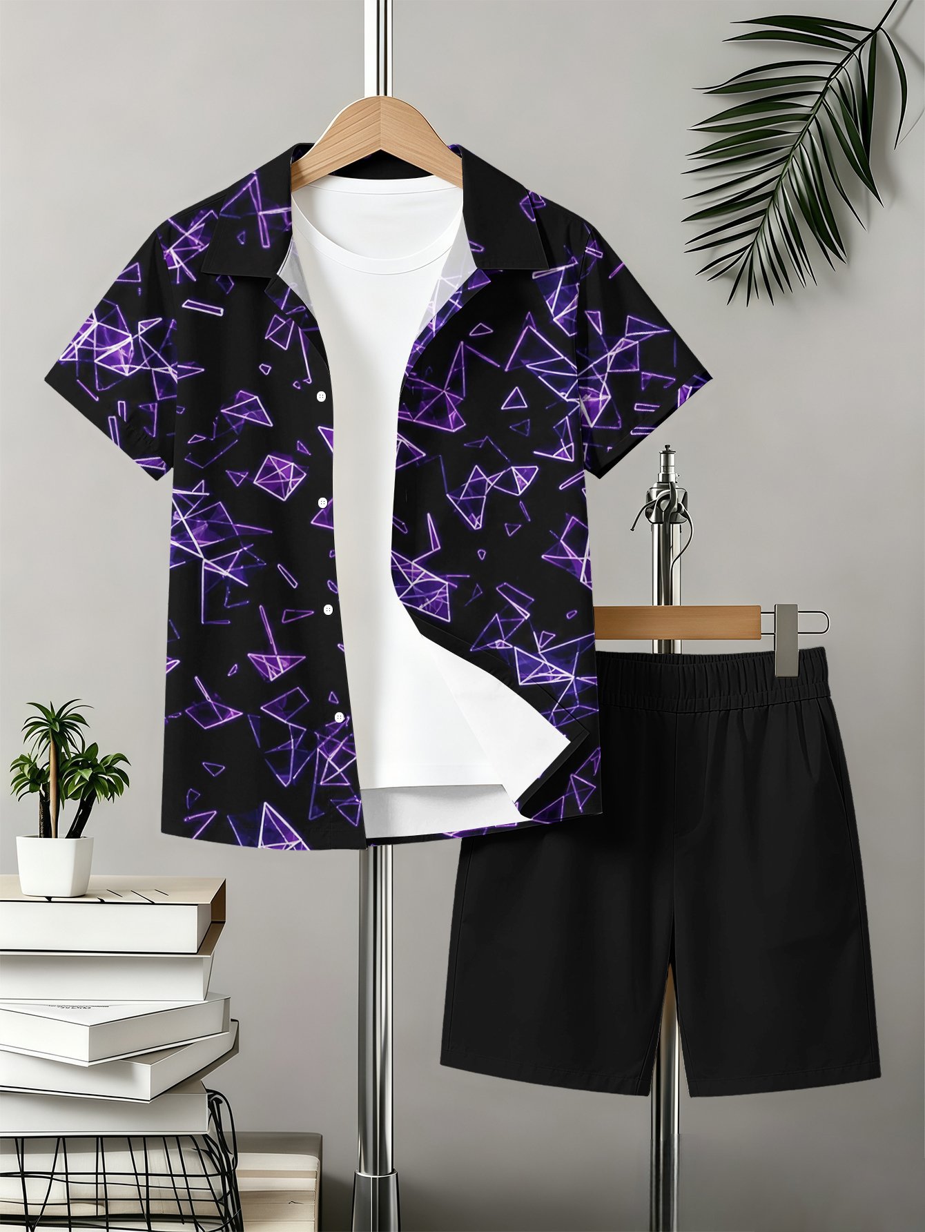 Boys Shirt And Shorts Set With 3d Pattern For Summer Style_voghion.com