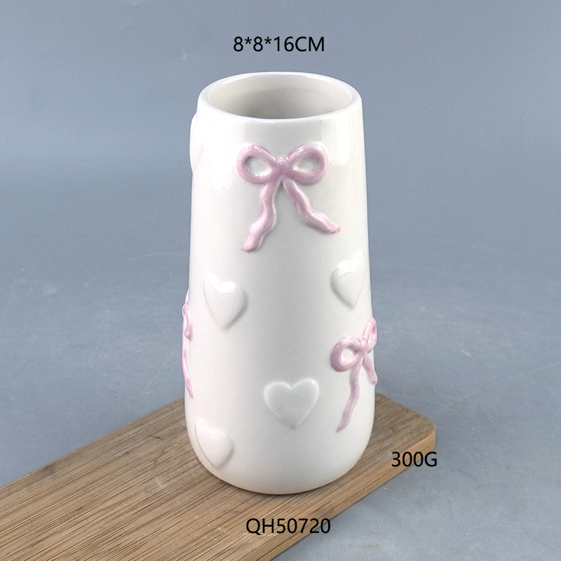 Jarrón nórdico pintado a mano, jarrón de cerámica para flores secas, adorno decorativo para el hogar estilo INS, jarrón grande hidropónico hecho a mano en colores Morandi.