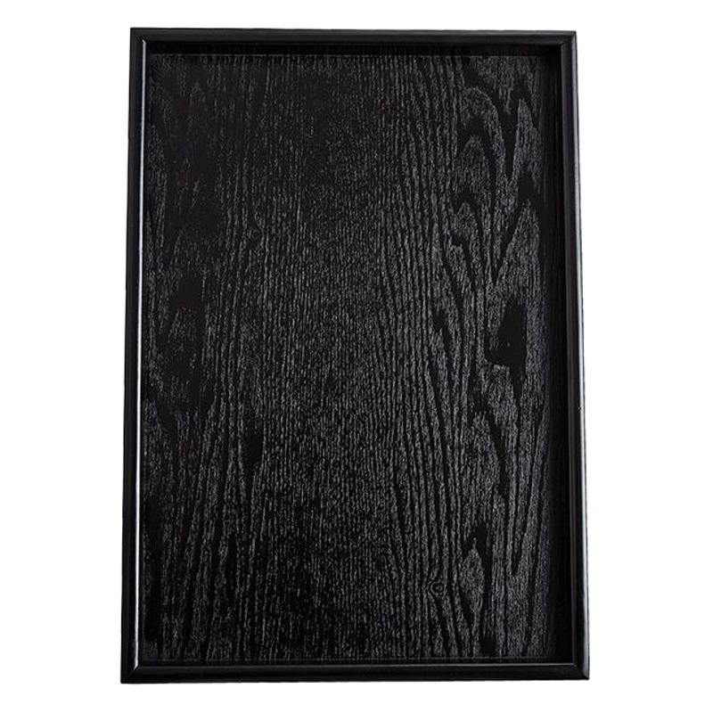 Directo de fábrica de estilo japonés negro bandeja de madera rectangular bandeja de fruta bandeja de té de madera Hotel placa de madera maciza al por mayor