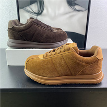 韩版头层反绒牛皮德训面包鞋女2025秋冬款舒适软底百搭时尚休闲鞋