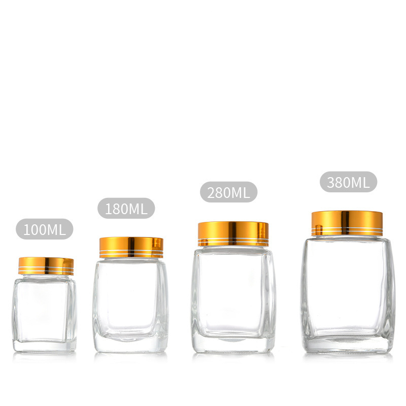现货晶白料玻璃蜂蜜瓶 燕瓶窝果酱瓶 大肚方形玻璃瓶 180ml蜂蜜瓶