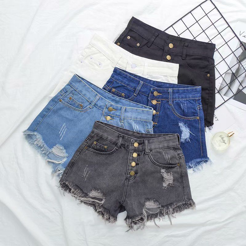 Large size denim shorts women's fat mm loose wide leg pants 200kg fat sister Summer slim black hot pants trendy women Large size denim shorts women's fat mm loose wide leg pants 200kg fat sister Summer slim black hot pants trendy women