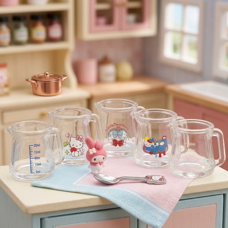 Мини-набор стеклянных мерных стаканчиков Hello Kitty игрушечная кухонная посуда