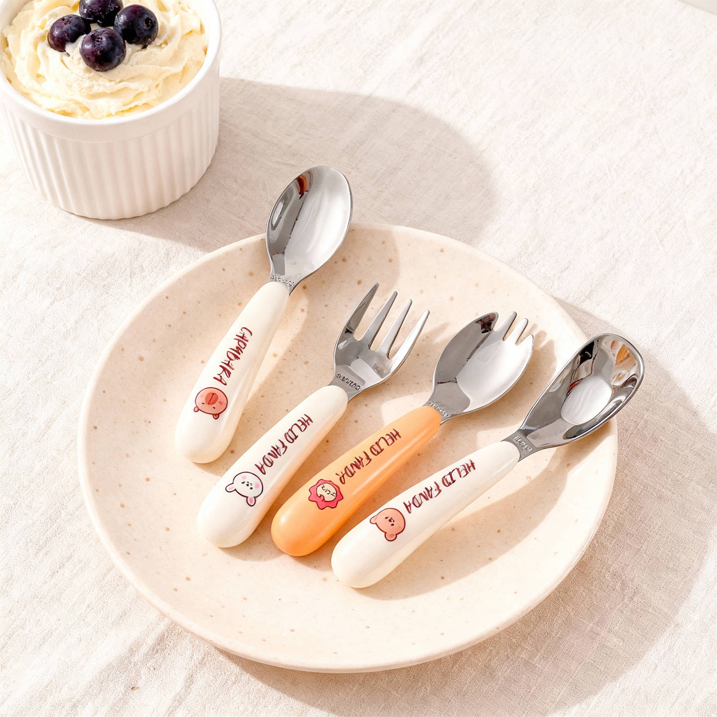 Household 316 Food Grade Kidsren's Special Eating Spoon Baby Stainless Steel Spoon Fork Spoon Rice Spoon