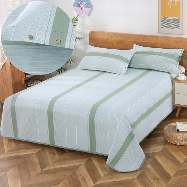 5ZV7批發【足有7斤重特厚款】純棉老粗布涼蓆雙人床單三件套加厚