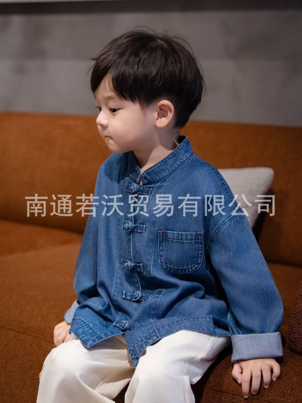 【现货】25秋上新  新中式外套男女童秋季天丝软牛仔外套|undefined
