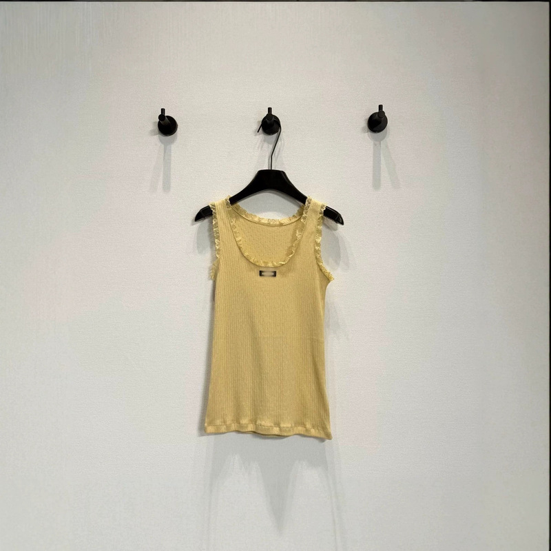 Shenzhen Mi Cotton Vest + Skirt Set 26Ss New Spring/Summer Collection! Elegant Vibe and Exquisite Lace Details