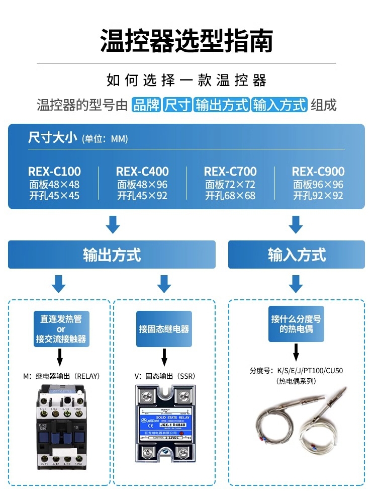 温控器REX-C100-C400-C700-C900智能自动温控表温控仪温度控制器