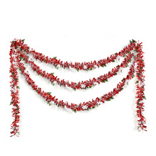 2025圣诞节新品红色茜草毛条挂件  美式节日创意楼梯门窗布置装饰