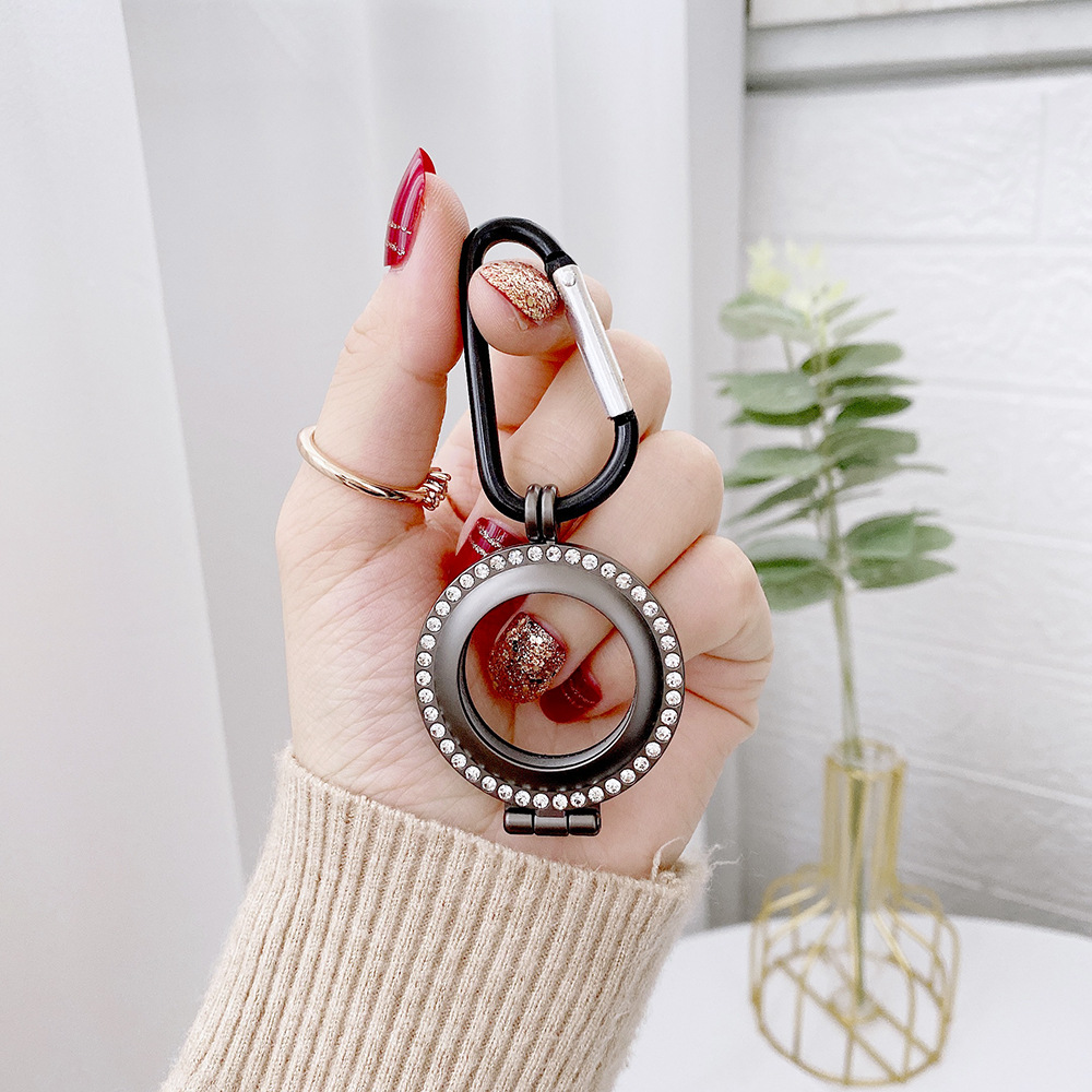 Suitable for Apple AirTag Diamond Zinc Alloy Protective Case Magnetic Keychain Apple Tracker Protective Case