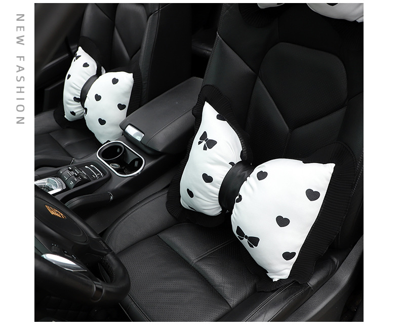 Love wave point car headrest cotton cloth printing car comfort pillow neck pillow goddess car interior products