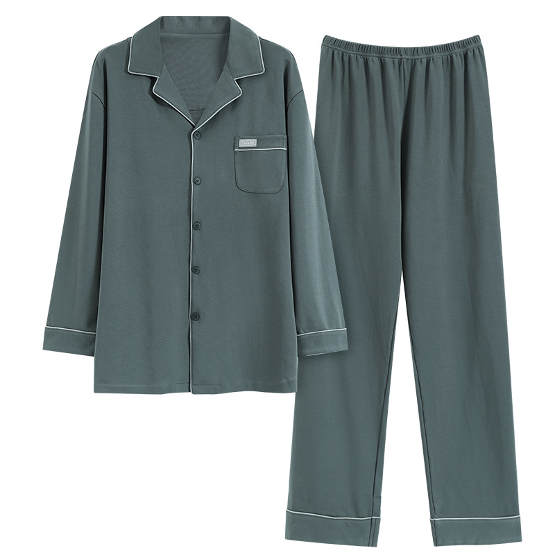 Pijamas de hombre primavera y otoño de algodón puro 2023 nuevos hombres de manga larga resistente ropa para el hogar Otoño e Invierno